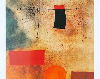 Joan Miro exhibition poster - Abstract, 1935 - museum artist - art print - surrealism - offset litho - 1999
