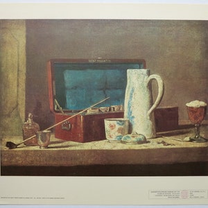Jean Baptiste Simeon Chardin exhibition poster Still life with colour box French painter museum 1969 print image 2