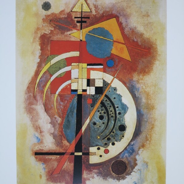 Affiche de l'exposition Kandinsky - hommage a Grohmann - estampe de musée - lithographie décalée - 1999