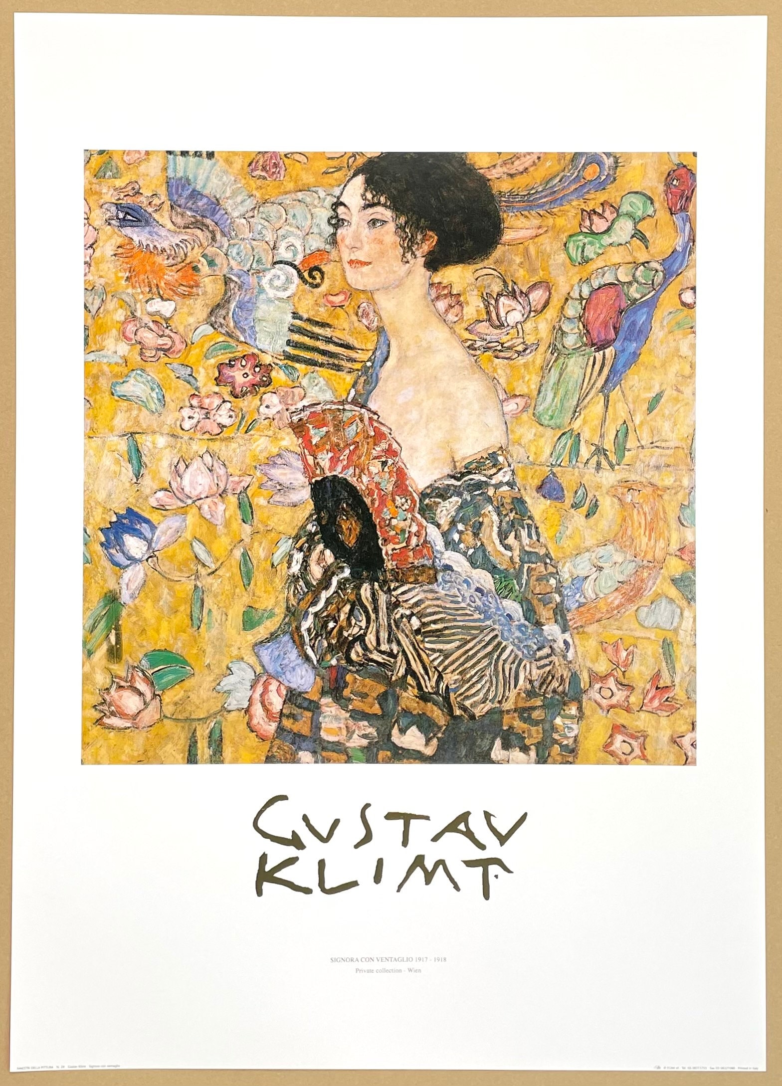 グスタフ・クリムト展ポスター - 扇を持つ女性 - 女性の肖像画