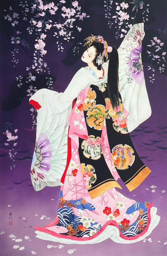 Japanese Girl - Exhibition Poster - Traditional Dress - Female