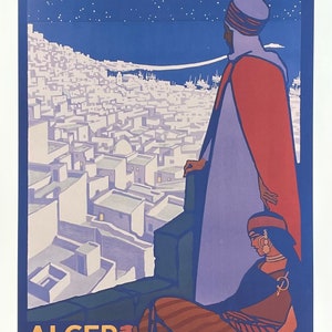 Argel - La Ville Blanche - Argel - Argelia - Viajes - Turismo francés - Colonia - Lámina decorativa - Póster de exposición - Reproducción