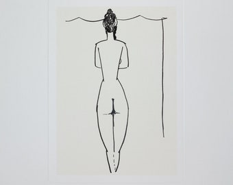 Amedeo Modigliani exhibition poster - Nu de femme - female portrait - nude lady - museum artist - art print