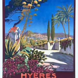 Hyères - Francia - Turismo francés - Viajes - Publicidad - Impresión de arte decorativo - Cartel de exposición - Reproducción