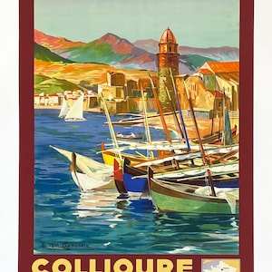 Cartel de la exposición de Collioure - Francia - vacaciones - viajes - turismo - impresión de arte - reproducción