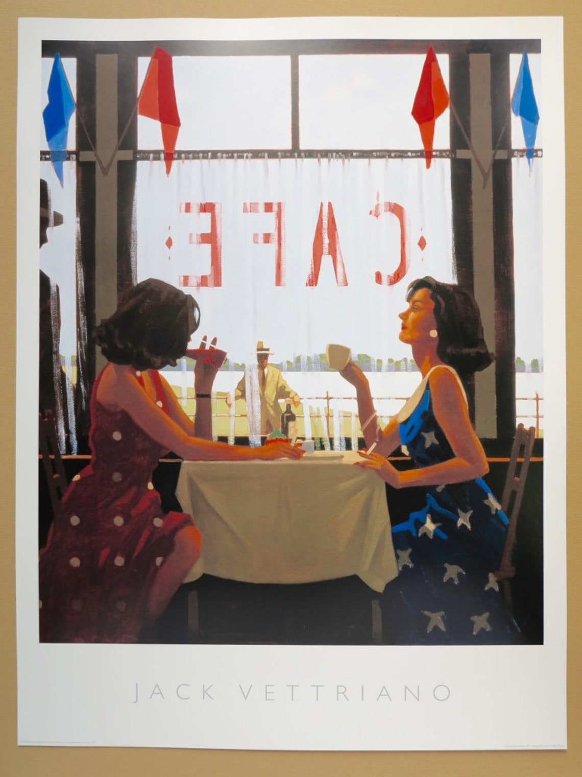 Jack Vettriano Exhibition Poster Cafe Days Lady Etsy