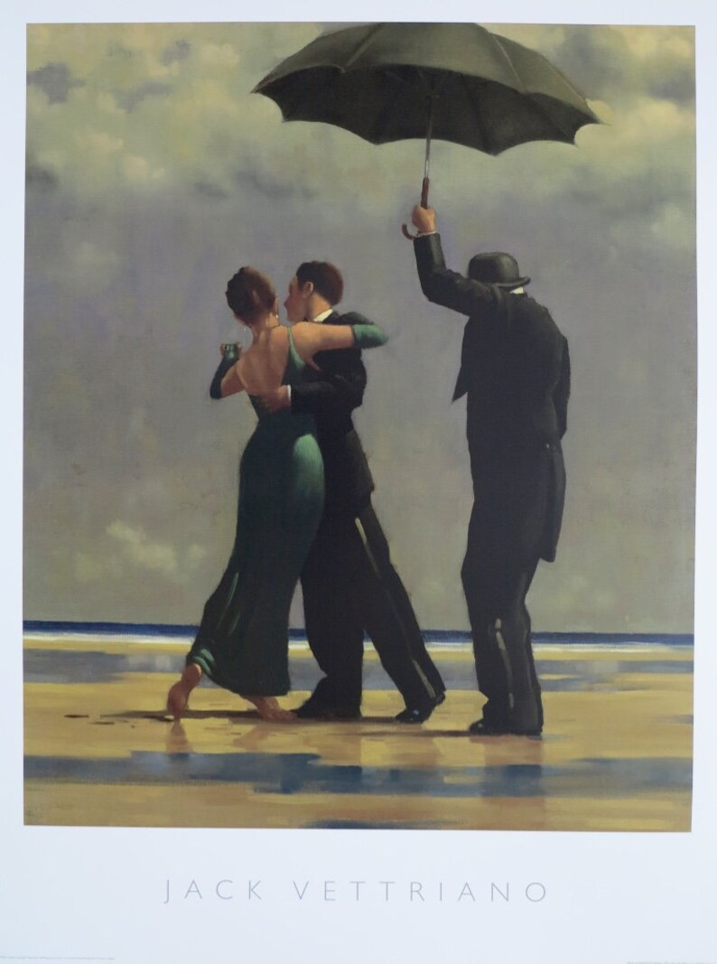 Jack Vettriano exhibition poster Dancer in emerald singing