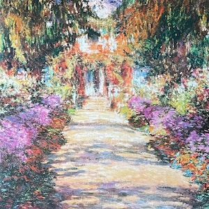 Claude Monet exhibition poster An Avenue in Monet's garden impressionist romantic museum artist art print image 1