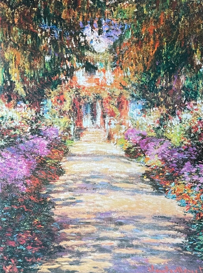 Claude Monet exhibition poster An Avenue in Monet's garden impressionist romantic museum artist art print image 1