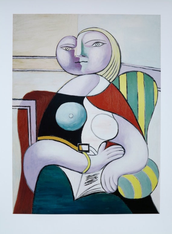 Affiche exposition Pablo Picasso - Femme lisant - jeune femme 