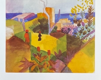 August Macke exhibition poster - Landscape at sea - museum artist - art print - landschaft am meer