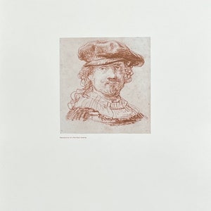 Cartel de la exposición de Rembrandt van Rijn - Autorretrato - Galería Nacional de Arte - Washington DC - Artista del museo - Impresión de arte vintage - Década de 1970