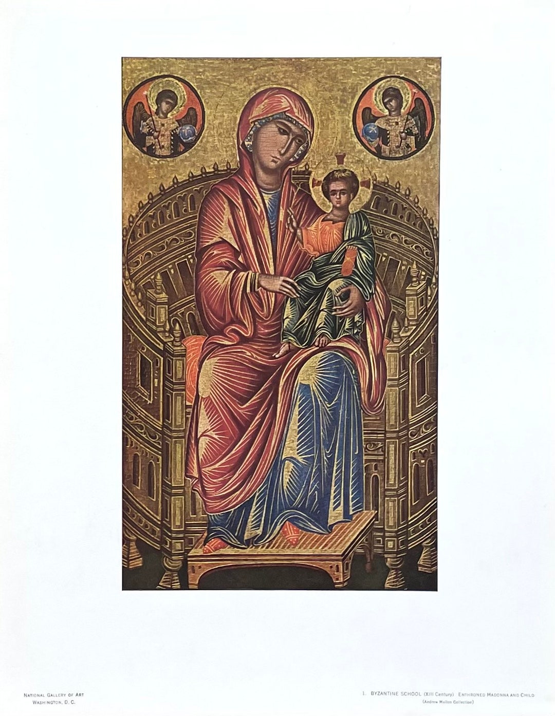 Byzantine School Exhibition Poster - Enthroned Madonna and Child