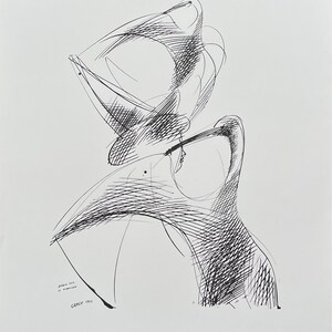 Emilio Greco exhibition poster - Study for Pinocchio - Tate Gallery - museum artist - early art print - 1970s