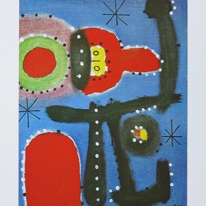 Joan Miro exhibition poster - Painting, 1954 - museum print - surrealism - offset litho - 1999