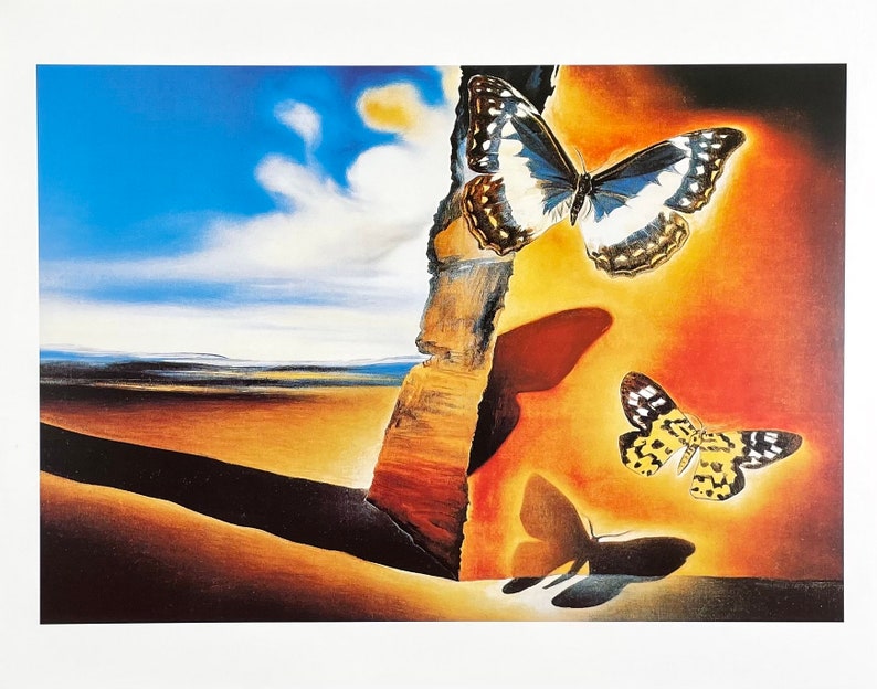 Affiche Art Salvador Dali - Paysage aux Papillons 80x60cm main image 0