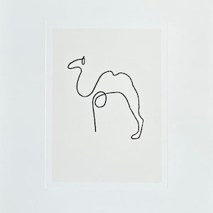 Manifesto della mostra di Pablo Picasso - Le Chameau - Il cammello - artista del museo - stampa artistica - eccellente - serigrafia