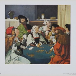 Cartel de la exposición Lucas van Leyden - Los jugadores de cartas - Galería Nacional de Arte - Washington DC - impresión de arte vintage - 1970