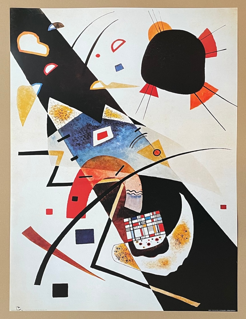 Vassily Kandinsky exhibition poster Black Spots museum artist vintage art print 1994 image 2