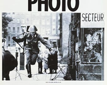 Peter Leibing exhibition poster - World Press Photo - Leap into Freedom - Cold War - Berlin wall - art print - 1991
