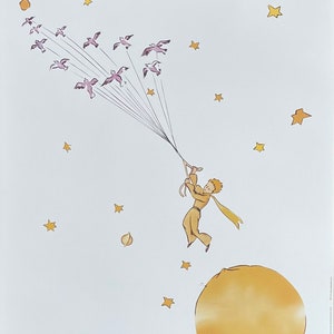 Affiche de l'exposition Antoine de Saint-Exupéry - Le petit prince - le petit prince - livre pour enfants - artiste de musée - impression d'art - excellent