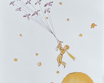 Antoine de Saint-Exupery exhibition poster - Le petit prince - the small prince - children's book - museum artist - art print