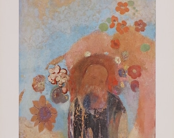 Odilon Redon exhibition poster - Evocation of Roussel - National Gallery of Art - Washington DC - vintage art print - 1970s