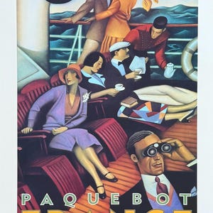 Cartel de la exposición French Line - Paquebot - Francia - Crucero - Turismo - Impresión artística decorativa - Reproducción