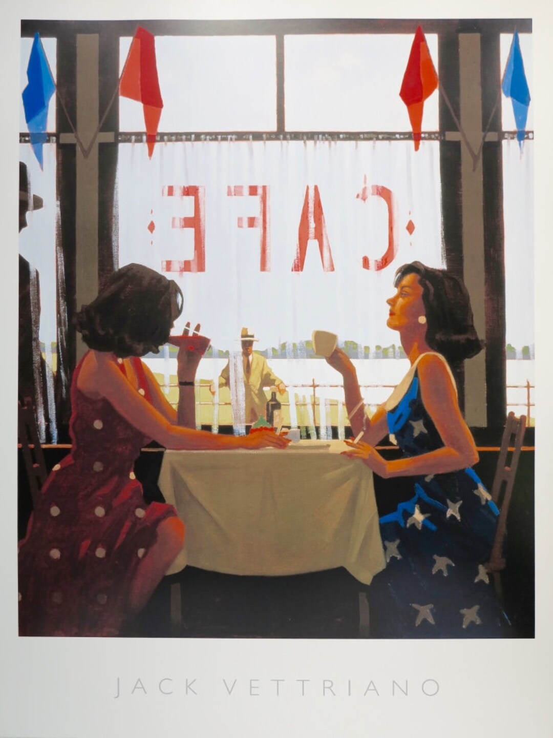 Jack Vettriano Exhibition Poster Cafe Days Lady Etsy