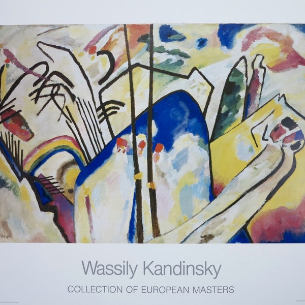 Affiche de l’exposition Wassily Kandinsky - Composition n° IV - Collection de maîtres européens - estampe de musée - 1986