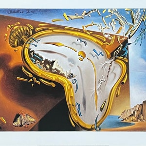 Salvador Dali exhibition poster Montre molle au moment de sa premiere explosion museum artist vintage art print surrealist image 1