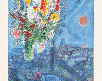 Marc Chagall exhibition poster - Sleeping Woman with Flowers -  museum artist - art print
