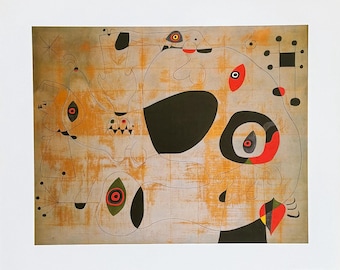 Joan Miro exhibition poster - The port, 1945 - museum artist - art print - surrealism - 1998