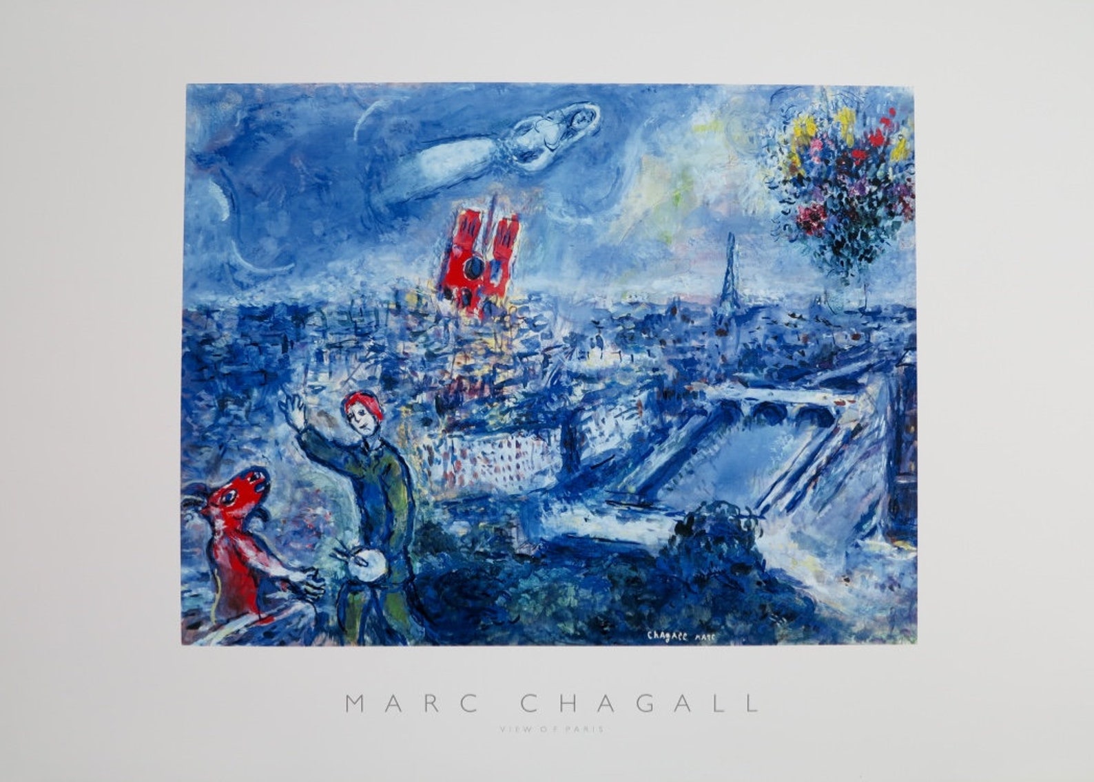 Marc Chagall Exhibition Poster View of Paris Summer Etsy