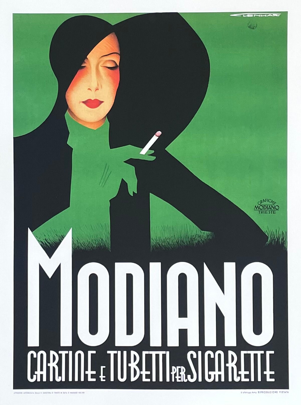 Modiano Cigarettes Exhibition Poster - Smoking Lady - Decorative