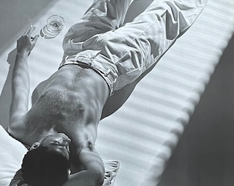 Chakki Chung exhibition poster - Jing - Model John - male portrait - fashion - photography - black and white - art print