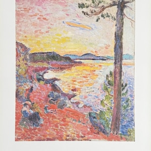 Cartel de la exposición Henri Matisse - Le Gouter - Bahía de St Tropez - Saint-Tropez - Arte francés - artista del museo - impresión de arte - 1987