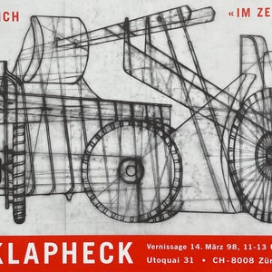 Konrad Klapheck Ausstellungsplakat - Deutscher Museumskünstler - Kunstdruck - Surrealismus - 1998