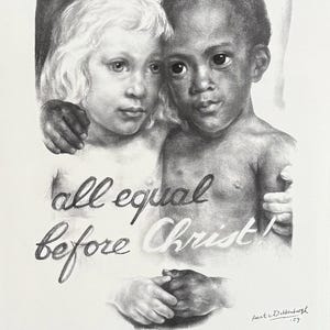 Cartel de la exposición de Aart van Dobbenburgh - Todos somos iguales ante Cristo - Impresión artística - Años 70