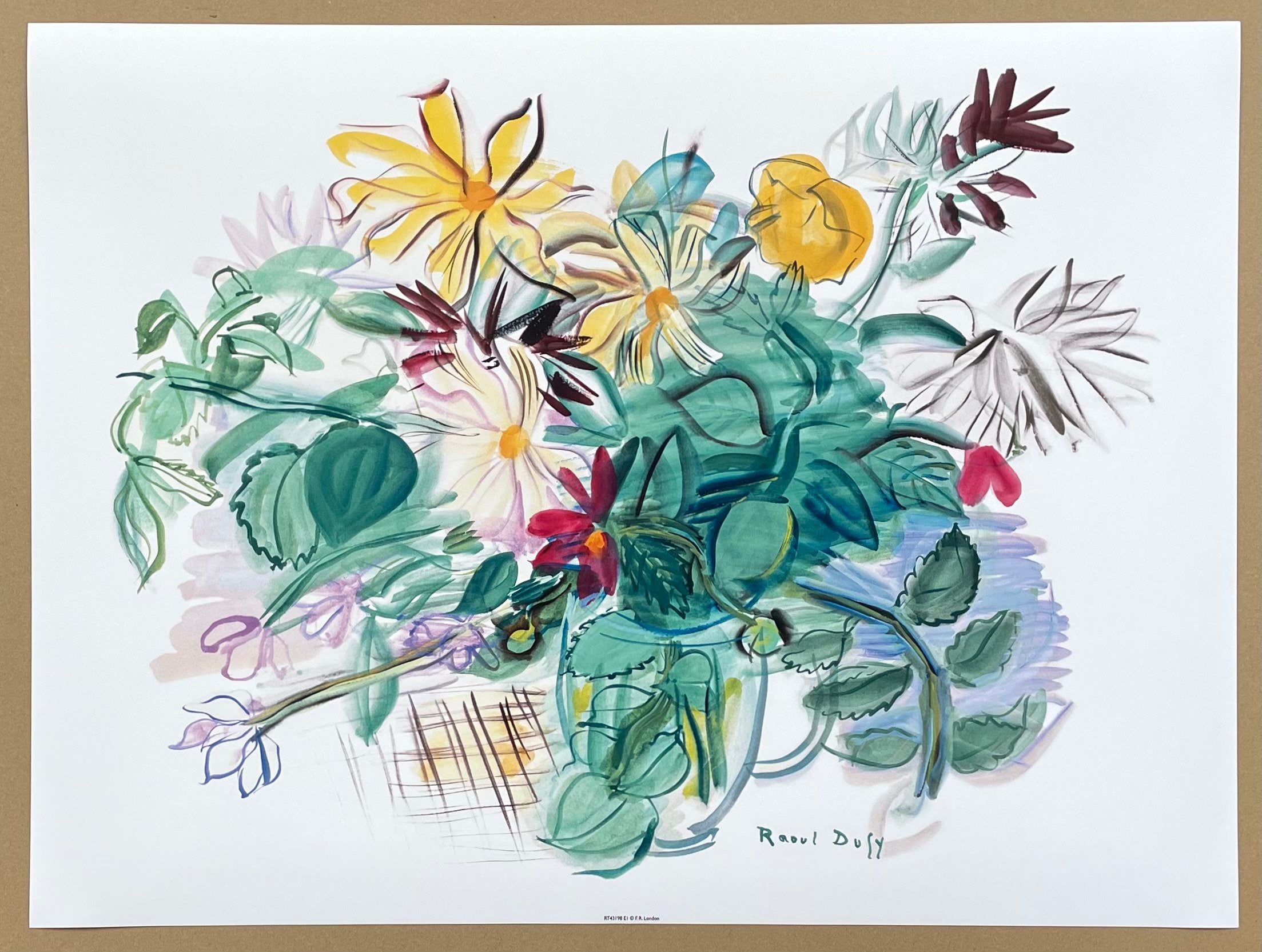 No.33050801 オフセットポスターデュフィ「BOUQET D’ARUM」 RAOUL DUFY,'BOUQUET OF ARUM FLOWERS,1939' RARE AUTHENTIC