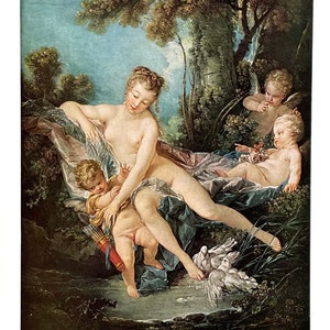 Cartel de la exposición de François Boucher: Venus consolando al amor - Galería Nacional de Arte - Washington DC - Impresión de arte vintage - Década de 1970