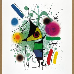 Joan Miro exhibition poster The singing fish museum artist art print surrealism offset litho image 2