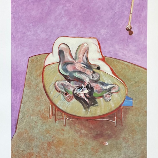 Francis Bacon tentoonstellingsposter - Liggende figuur - offsetlithografie - museumkunstenaar - kunstprint