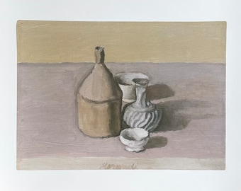 Giorgio Morandi exhibition poster - Still life - Natura Morta, 1956 - Italian painter - museum artist - art print