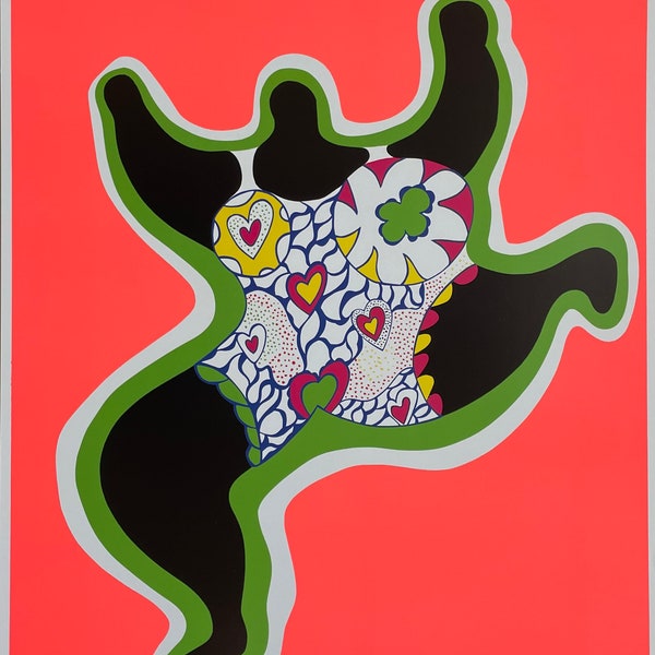 Niki de Saint-Phalle exhibition poster - Leaping Nana - museum artist - art print