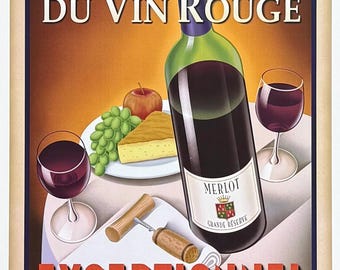 Red Wine - Merlot exhibition poster - art print - restaurant - bar