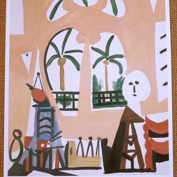 Pablo Picasso print - L'Atelier - lithograph exhibition poster - Large high quality