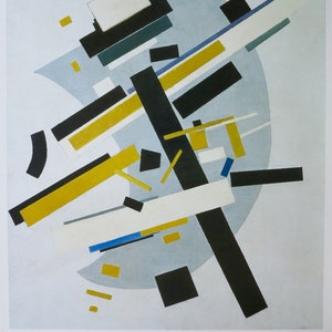 Kazimir Malevich exhibition poster - Suprematismo - Russian painter vintage print - excellent condition