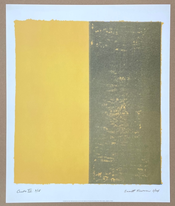 Barnett Newman exhibition poster - Canto XII - museum artist - art print -  abstract expressionism - 1998