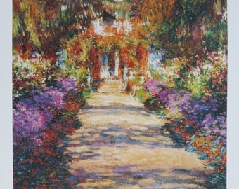 Claude Monet exhibition poster - An avenue in the garden of Monet in Giverny - impressionist - flowers - romantic - museum print